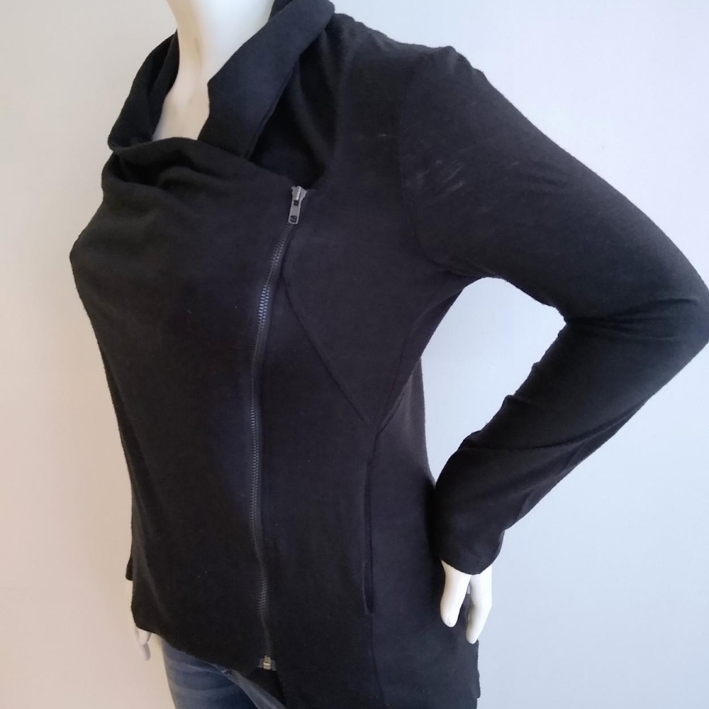 Sweet Rain Black Cowlneck Side Zip Sweatshirt XL